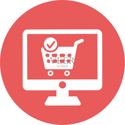 電子商務網上購物圖標插畫素材